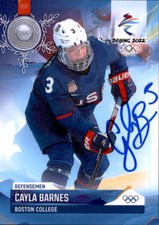 Cayla Barnes Signed 2022 By Beijing Olympics Womens Hockey Card Team USA