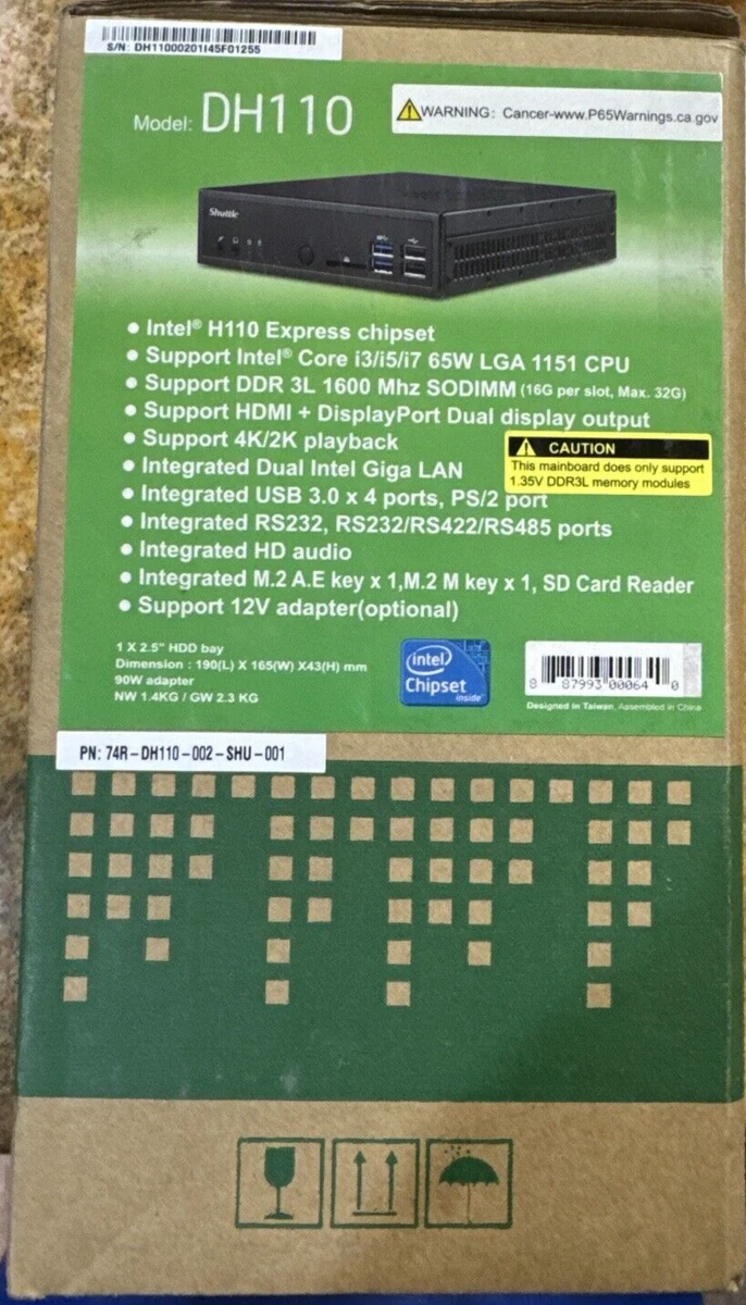 Integrated/On-Board Graphics Intel Core i5 6th Gen. SSD (Solid