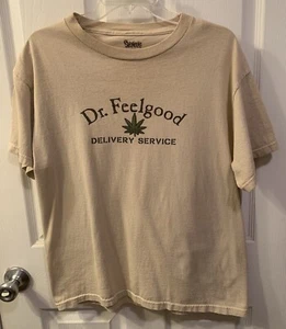 Spencer's Dr. Feelgood Delivery Service Tshirt Size M Mens Vintage Tan Weed - Picture 1 of 3