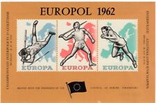 Belgium: Brussel 1962 Souvenir Sheet of 3 Diff. Europa Europol Sports MNH