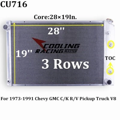 Aluminum Radiators for 1978-1991 GMC C/K/R/V 1500 2500 3500 5.0 5.7 7.4 V8 - Image 1 of 4