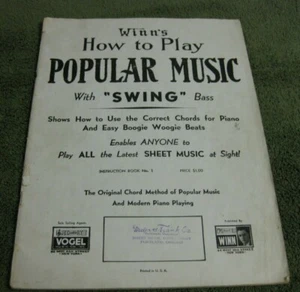 Winn's How To Play Popular Music With Swing Bass Boogie Piano Method Bk 1 - Picture 1 of 2