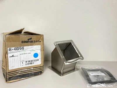  Codo de cableado EATON B-Line 44-4XSFE45 Z70, 4 pulgadas de ancho x 4 pulgadas de alto, 45 grados, 304SS  Foto 1 de 4