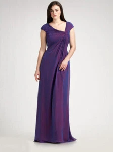 Tadashi Shoji Iridescent Silk Chiffon Gown SZ 4 Hyacinth - Picture 1 of 2