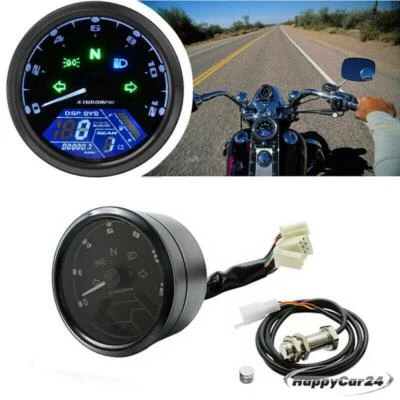 Velocímetro universal digital para moto velocímetro corredor odómetro 12000 rpm Foto 1 de 4