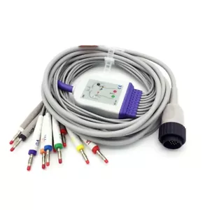 Cavo ECG ECG Cardioline Delta pezzo unico banana 4,0 mm 10 cavi AHA KENZ PC-104 - Foto 1 di 4