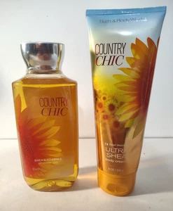 NUEVO Bath Body Works COUNTRY CHIC Ultra Crema Corporal de Karité 8 OZ y Gel de Ducha 10 OZ - Imagen 1 de 5
