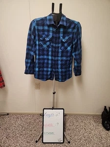 Ll Bean Blue Flannel Womans Size L 14-16 - Picture 1 of 8