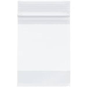 Plymor 3" x 4", 4 Mil mit weißem Block Schwerlast Reißverschluss wiederverschließbare Plastiktüten - Bild 1 von 3