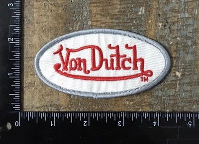 Vintage VON DUTCH Advertising Logo Embroidered Hat Jacket Sew-On Patch - Image 1 of 2
