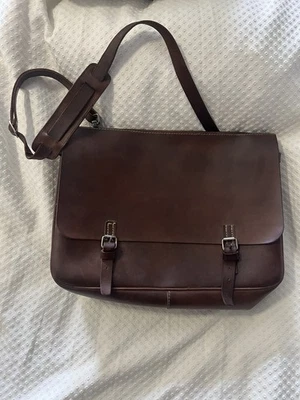 J CREW Artisan Rustic Burnished Leather  Briefcase / Messenger Bag / Mail Bag - Image 1 of 4