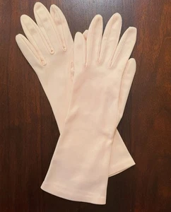 Vintage Damen hellrosa Rouge Baumwolle Handschuhe Größe Medium - Bild 1 von 7
