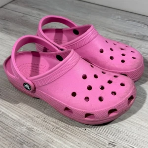 Crocs Classic Girls Size J6 Pink Rubber Classic Clog Waterproof Casual Sandal - Picture 1 of 6