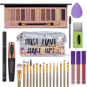 All in One Makeup Set For Women Full Kit - 12 Colors Nude Eyeshadow Black - Picture 1 of 6