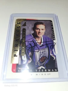 1996-97 Pinnacle Be A Player- Steve Yzerman- Die Cut Auto (AU) Link 2 History - Picture 1 of 10