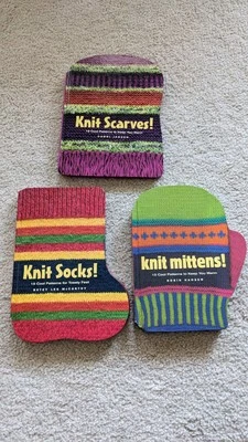 Knit Scarves Socks Mittens Book Lot Instruction Creative Yarn Knitting - Image 1 of 4