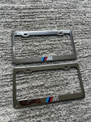 BMW M Polished Metal Chrome License Plate Frame - Image 1 of 3