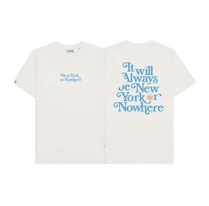 New York Or Nowhere NYON x NY Knicks Motto T-Shirt 2024 New - Cream - Large L - Picture 1 of 4