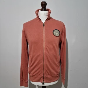 ARMANI JEANS Jacket Mens Vintage Medium Coral Distressed Cotton Coat Regular Fit - Picture 1 of 13