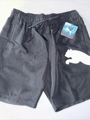 Baúl de natación PUMA para hombre pequeño Power Volley tabla traje de baño corto gato negro 8" nuevo con etiquetas Foto 1 de 4