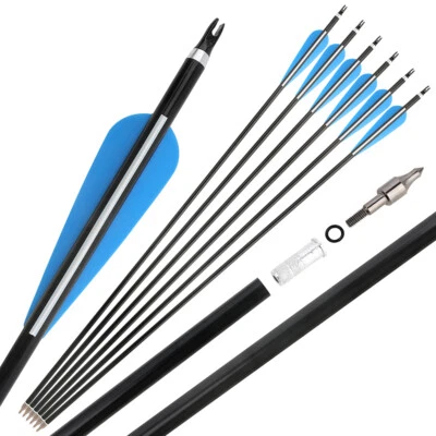 30" Archery Aluminum Arrows Quiver SP300 Compound Recurve Bow Hunting Target - Image 1 of 4