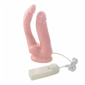 DILDO XXL DOPPIO pene anale vagina sex toy vibratore fallo VIBRANTE x strap on - Foto 1 di 1