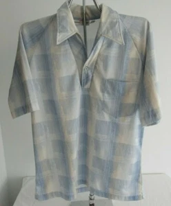 Vintage 70s Polyester Polo Disco Shirt Carriage Clothiers Geometric Size L - Picture 1 of 6