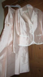 ladies pink 100% silk dres & jacket by Christian Berg size 8(mother of bride) - Picture 1 of 5