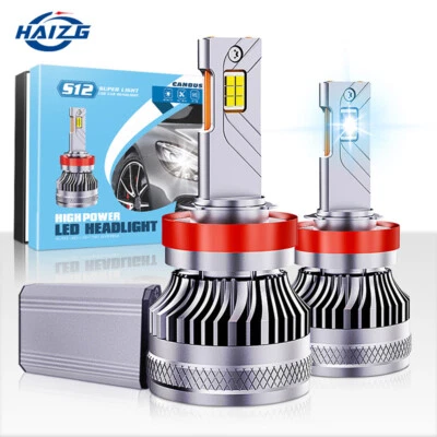 Pair car 6000K 68W H1 H4 H7 H11 9006 9007 H13 Headlight Dual Hi/Lo Bulbs 13600LM - Image 1 of 4