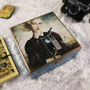 Holz Handarbeit Schmuck Box Schmuckset Decoupage Vintage Retro Geschenk Aufbewahrung - Bild 1 von 7