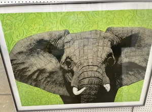 Framed Elephant Artwork - Picture 1 of 3
