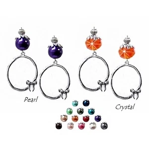 Pendientes aro arco encanto gota con perla o cristal, elige color y accesorios - Imagen 1 de 19
