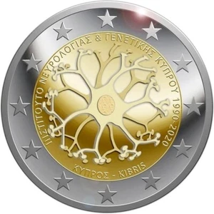 Chipre - 2 euros conmemorativo Instituto de Neurología 2020 unc envío gratuito - Imagen 1 de 3