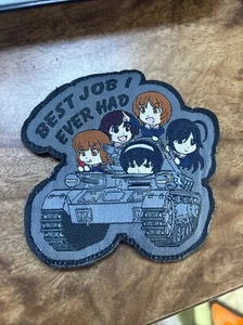 Anime Tactical morale military patch airsoft Girls Und Panzer Best Job Ever Had - Picture 1 of 4