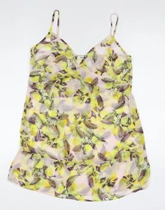 Simply Be Womens Yellow Geometric Polyester Tunic Tank Size 14 Round Neck - Picture 1 of 10