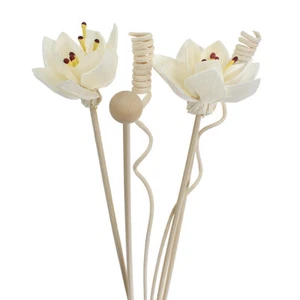 6 PIEZAS Flor Artificial Loto Ratán Palos Fragancia Aroma Difusor Sin Fuego - Imagen 1 de 9