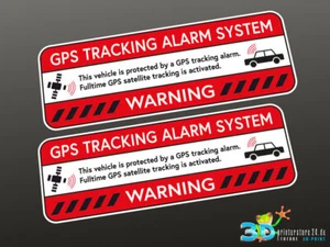 2 x GPS Tracking Alarm Aufkleber Sticker, Anti Theft, Alarmanlage Warnaufkleber - Bild 1 von 1