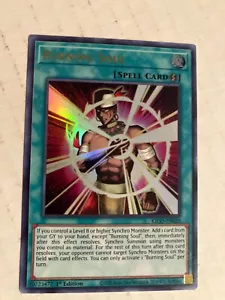 Burning soul ultra Rare 1st edition foil spell card yu-gi-oh card see scan - Picture 1 of 2