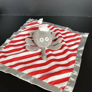 Belle Octopus 12" Lovey Plush Stuffed Baby Toy Red White Stripe Gray - Picture 1 of 5