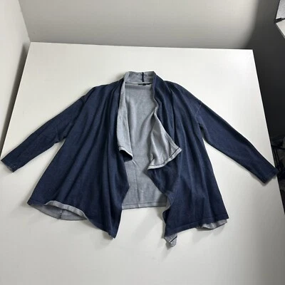 Cardigã Banana Republic aberto capa feminina tamanho M/L azul manga longa casual - Imagem 1 de 4