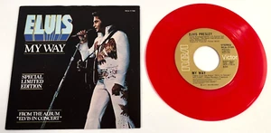 ELVIS PRESLEY ~ America / My Way Picture ~ Sleeve with 45 RED VINYL - Picture 1 of 5
