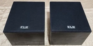 2 altavoces KLH de madera negra usados para montaje en pared/estantería izquierda y derecha 6" x 6,75" - Imagen 1 de 6
