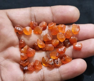 Ultimate Orange Carnelian Raw 36 Pcs Lot Size 8-9 MM Carnelian Gemstone Jewelry - Picture 1 of 8