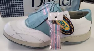 Vintage Dexter Damen Traditions Golfschuh weiß/blau Malibu GFT 40-8 Größe 9 - Bild 1 von 8