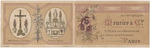 Folleto cromado de la Iglesia eclesiástica francesa de París década de 1880 - Imagen 1 de 2