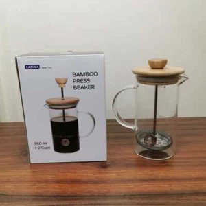 Bamboo French Press Coffee Premium Plunger Tea Maker Percolator Filter Press - Picture 1 of 6