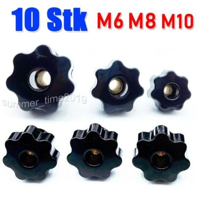 10 Stk  M6/ M8/ M10 Sterngriffmutter Feststellmutter Durchgangsgewinde Muttern - Bild 1 von 4