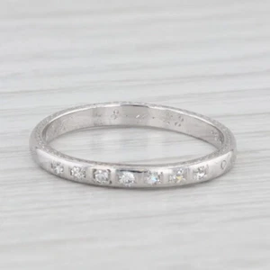 0.10ctw Diamond Wedding Band 18k Gold Size 7.75 Stackable Ring Art Deco 1920s - Picture 1 of 10