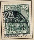 RARE 1900 CANCELATION REICHPOST 5PF GREEN GERMAN MINT CONDITION USED STAMP.