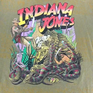 Vintage Indiana Jones All Over Print Disney Character Fashions T-shirt 1990s  - Picture 1 of 6